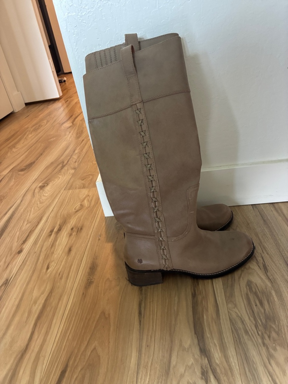 Lucky brand taupe boots 9.5
